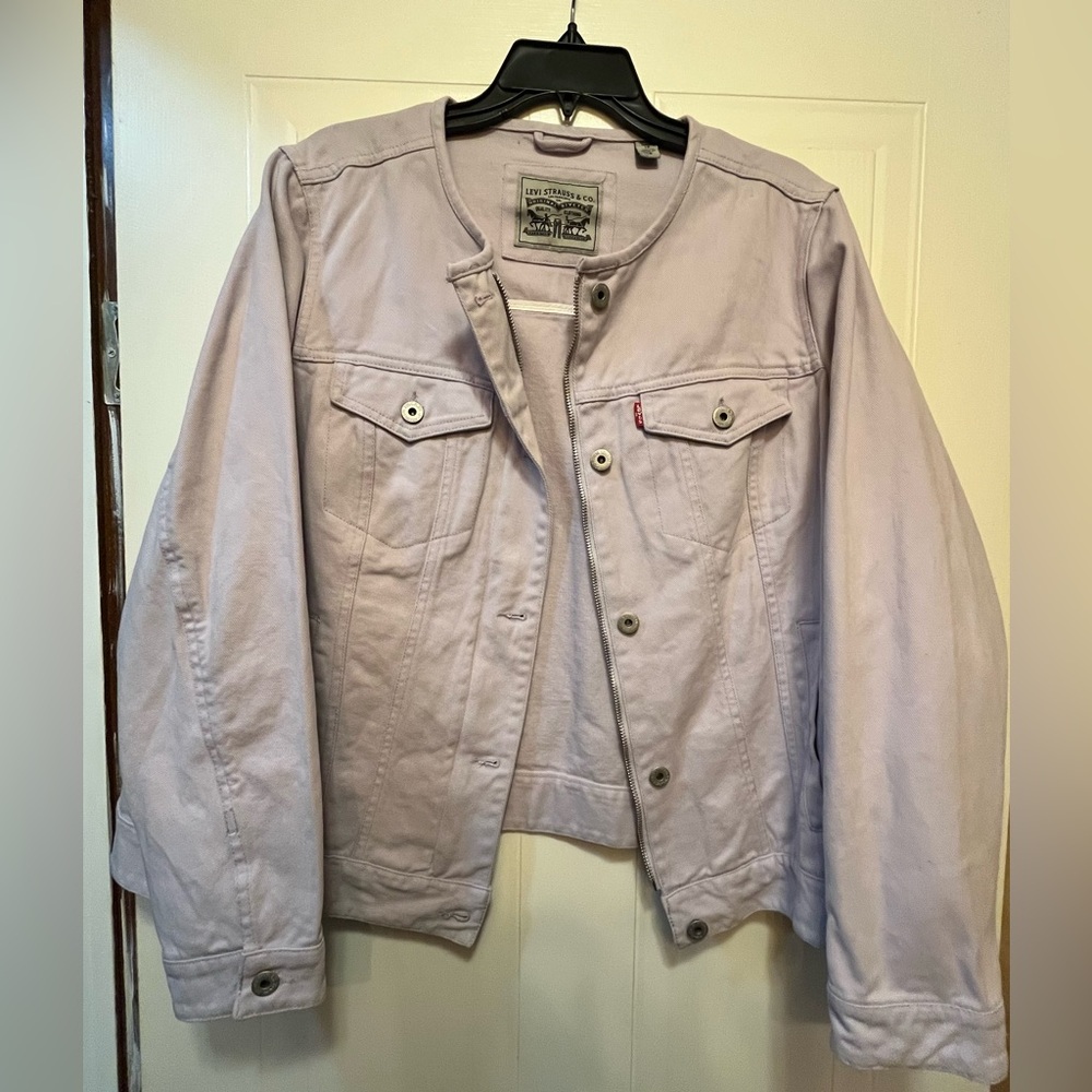 Levi's Women’s Soft Lavender Full Zip Jean Jacket Size 1X